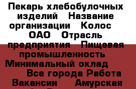 Пекарь хлебобулочных изделий › Название организации ­ Колос-3, ОАО › Отрасль предприятия ­ Пищевая промышленность › Минимальный оклад ­ 21 000 - Все города Работа » Вакансии   . Амурская обл.,Белогорск г.